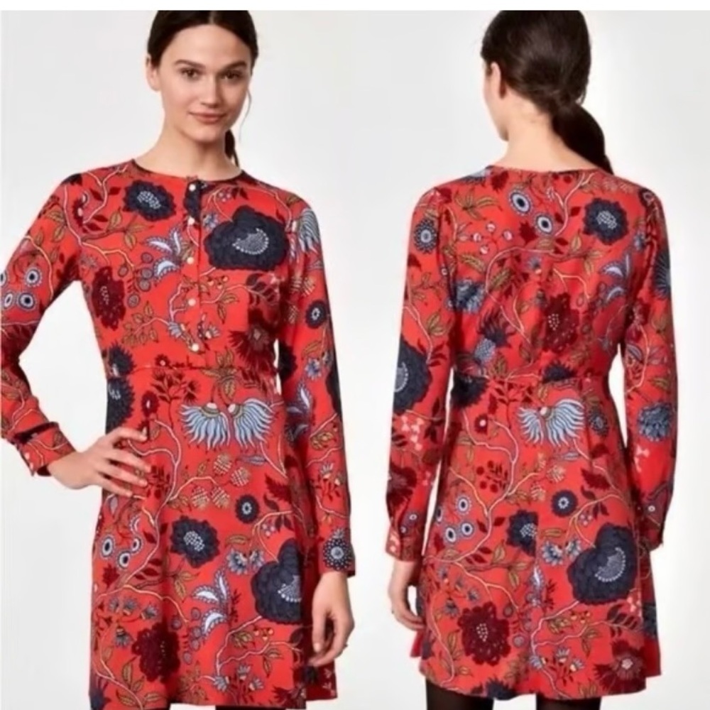 Ann Taylor LOFT Long Sleeve 1/2 Button Shirt Dress size 2